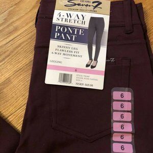 Womens Seven7 Ponte Jeggings Maroon
